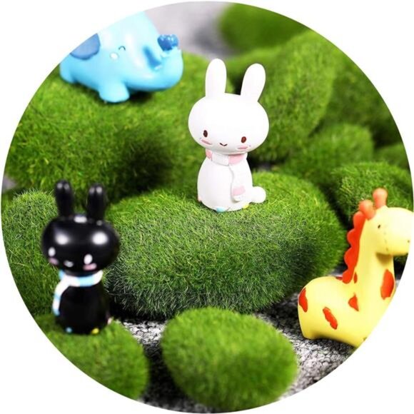 25 PCS 2 Size Artificial Moss Rocks Decorative,Green Moss Balls, Fake Moss Decor - Picture 6 of 8